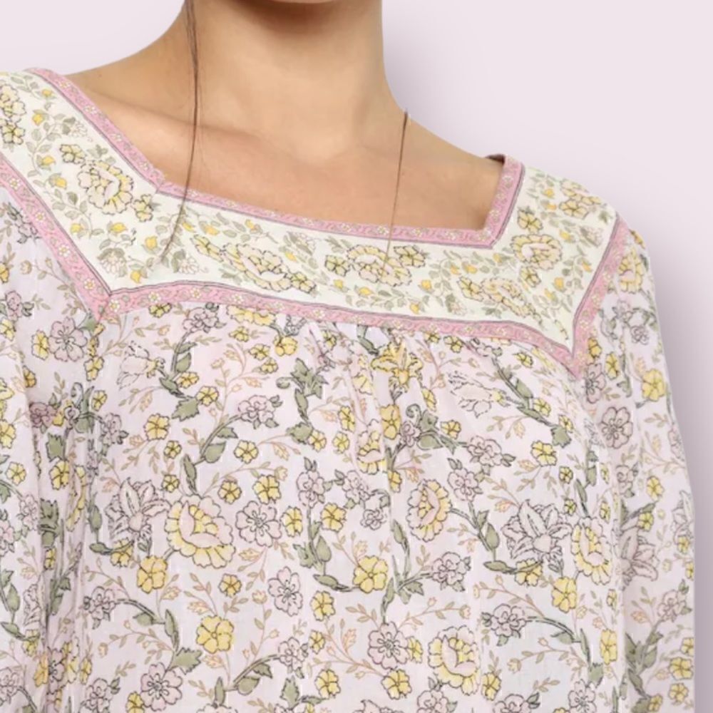 American Eagle Y2K  NWT 100% cotton squ neck L/S peasant blouse - Picture 3 of 16